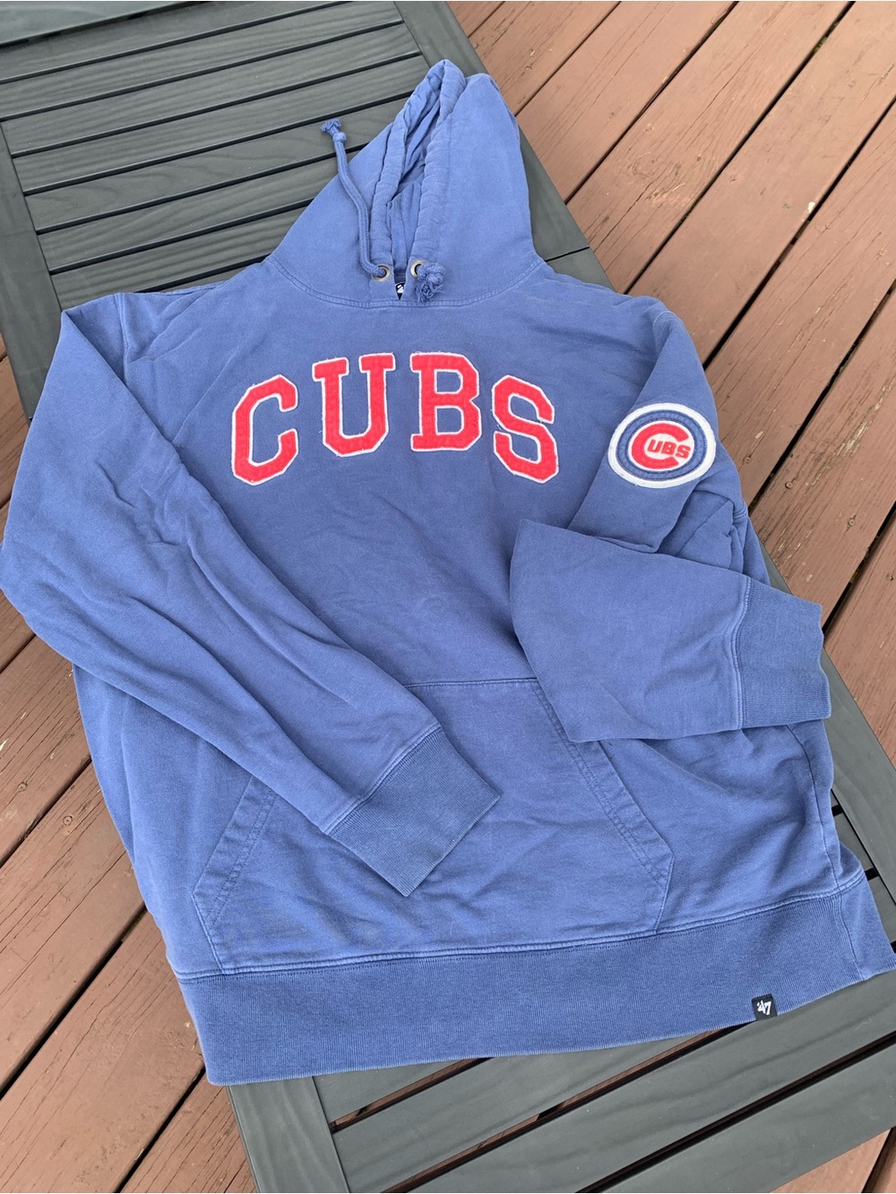 47 Brand Cubs Blue Everyday Pullover Hoodie - Classic Team Sweatshirt, XL